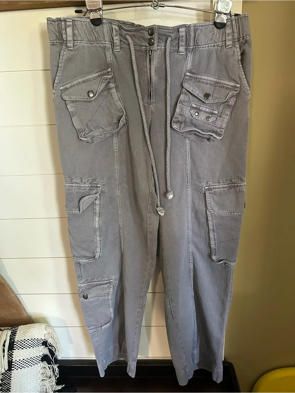 Free People Gray Tahiti Cargo  Pants